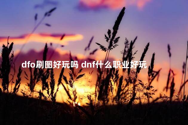 dfo刷图好玩吗 dnf什么职业好玩不腻